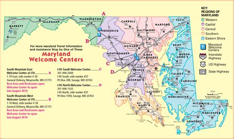 mapa de maryland  sus condados