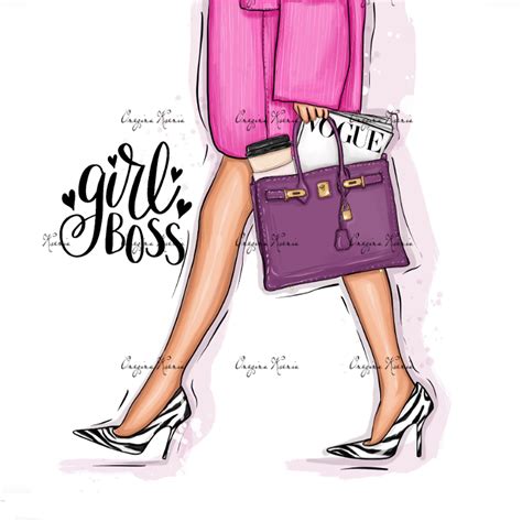 digital illustration girls boss etsy