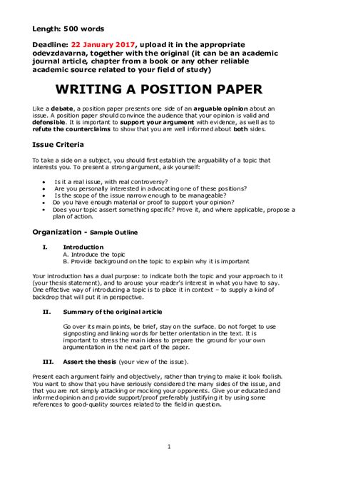 writing  position paper david petelin academiaedu