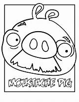Angry Coloring Printable Pig Birds Moustache Pages Bird Ecoloringpage sketch template