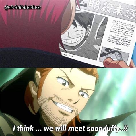 Shanks Is Eager To Meet Luffy 😂 Anime Memes Luffy Fairy Tail Random