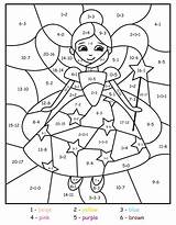 Number Color Coloring Fairy Princess Printable Pages Printables Printablee sketch template