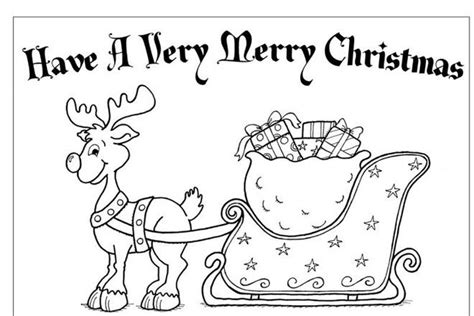 reindeer sleigh colouring christmas coloring pages christmas colors