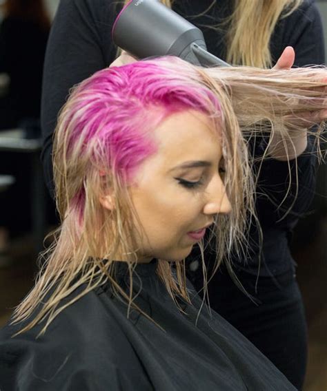 colored pink roots blonde how to dye your hair video