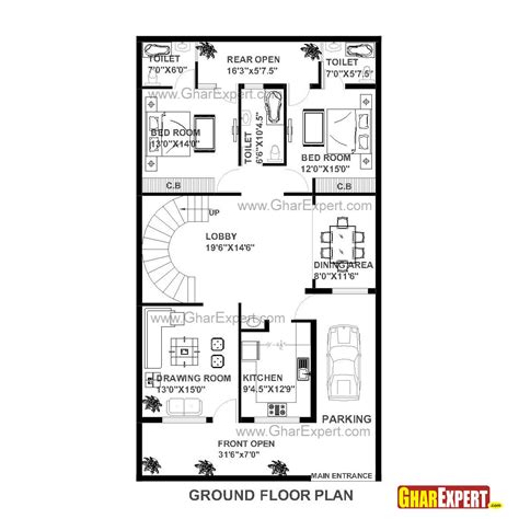 house plans east facing    latest house plan east facing  marla house map