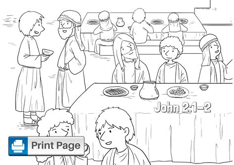 jesus turns water  wine coloring pages  kids connectus