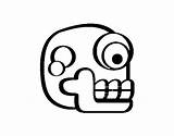 Aztec Skull Coloring Coloringcrew sketch template
