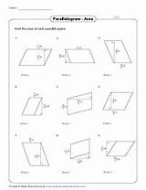Area Parallelogram Parallelograms Worksheets Fractions Type sketch template