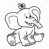 Elefantes Iluminar Pintar Facil sketch template