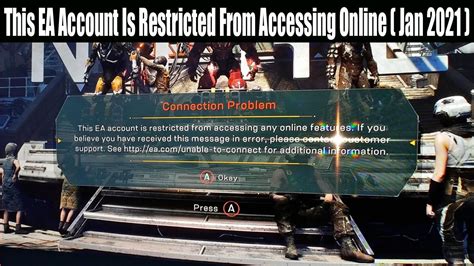 ea account  restricted  accessing  jan    server