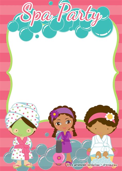 spa party printables templates printable