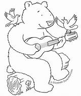 Guitarist Bear Tuesday Coloring sketch template