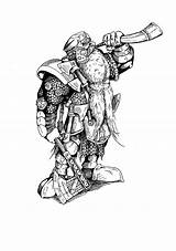 Dwarf Warrior Dwarven Fantasy Sketch Visit sketch template