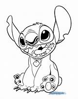 Stitch Coloring Pages Lilo Disneyclips Sitting Down Link sketch template