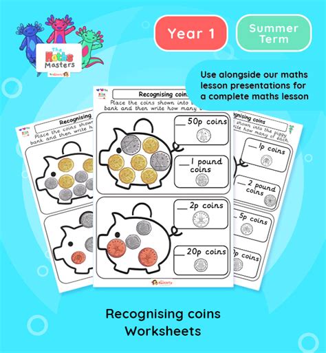 year  recognising coins worksheets year  money worksheets