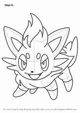 Zorua Pokemon Draw Step Drawing Drawings Tutorials Tutorial Coloring Pages Drawingtutorials101 sketch template