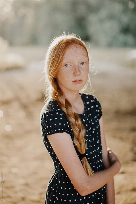 portrait of redhead girl by sidney morgan