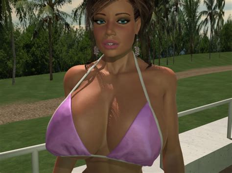 Two 3d Toon Hotties With Enormous Knockers Having Fun By The Pool Porn