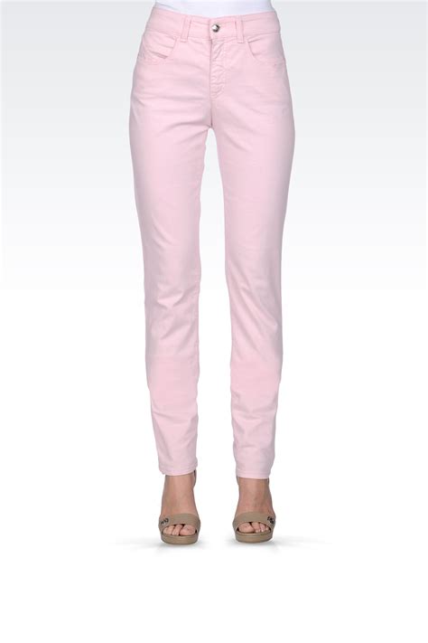 lyst armani jeans slim fit stretch cotton jeans  pink
