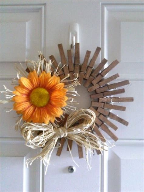 fall clothespin wreath my completed projects pinterest