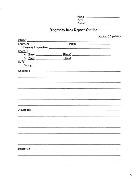 biography book report outline book report pinterest biography