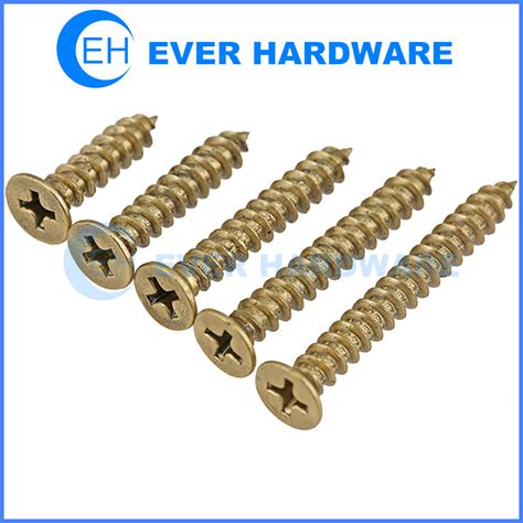 Phillips Flat Head Countersunk Screw Solid Brass Wood Self Tapping
