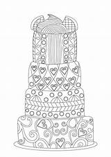 Coloring Cake Pages Cakes Adults Cupcakes Small Cup Big Adult sketch template