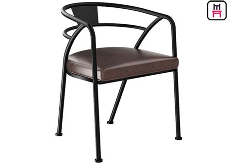 Loft Design Industrial Style Metal Restaurant Chairs With Leather Seats