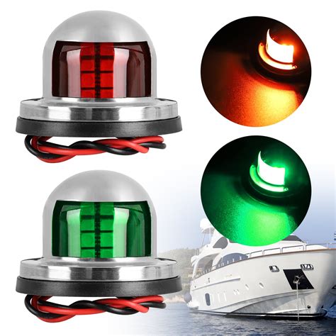 eeekit  pieces led navigation lights deck mount dc   marine sailing lights ip