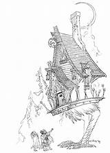 Baba Yaga House Pages Coloring Hut Colouring Vess Charles Sketch Drawing Illustration Choose Board Did He Color Two Adult Gregory sketch template