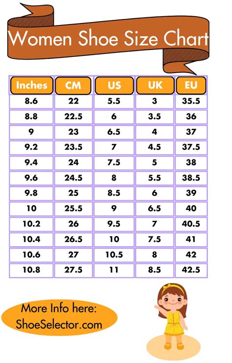 womens shoe size chart  conversations measuring tips