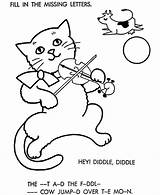 Diddle Hey Nursery Coloring Rhymes Rhyme Pages Fiddle Cat Sheets Characters Bluebonkers Clipart Preschool Character Printable Color Kids Story Popular sketch template