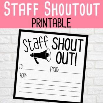 staff shout  printable teaching resources tpt