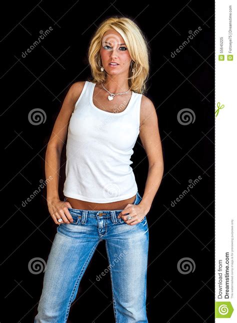 girl blonde fashion model stock image image of shirt 55645225