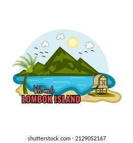 lombok vector illustration lombok island