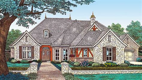 plan fm  bed french country  optional bonus room french country exterior