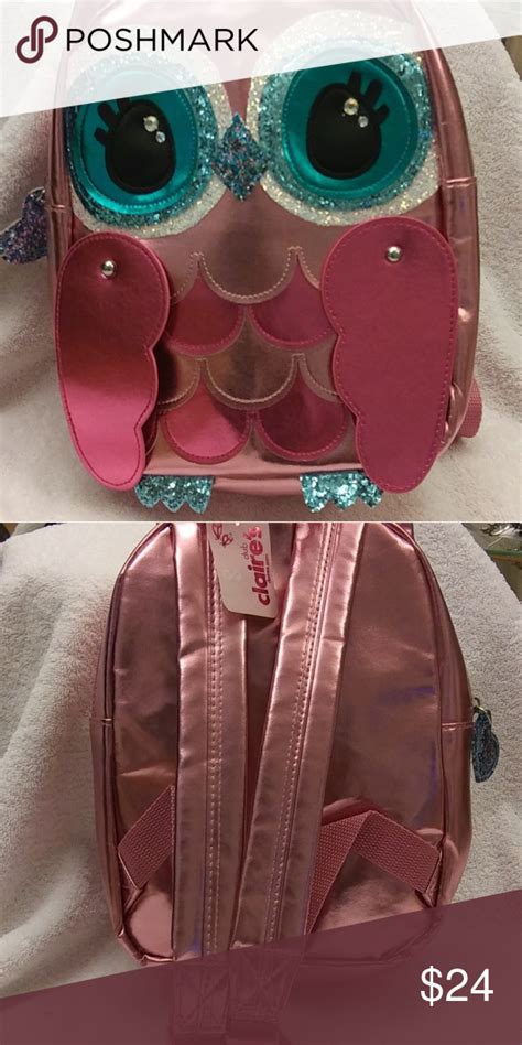 claire s mini backpack metallic pink owl nwt metallic pink mini backpack bags