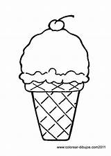 Ice Cream Printable Cone Coloring Pages Popsicle Para Colorear Templates Cones Cherry Template Printables Clipart Dibujos Drawing Pintar Helado Niños sketch template
