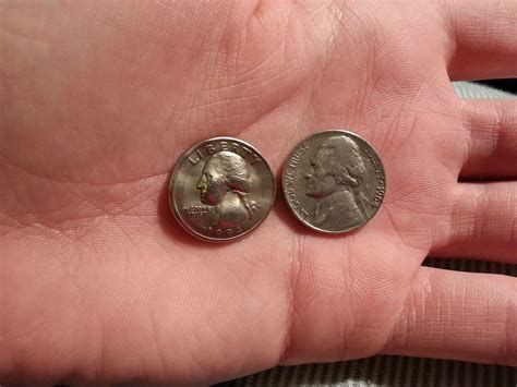 quarter   shrunken   size   nickel