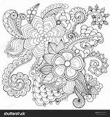 Coloring Flowers Zentangle Pages Flower Doodle Getcolorings Astonishing Printable Shutterstock Fantasy sketch template