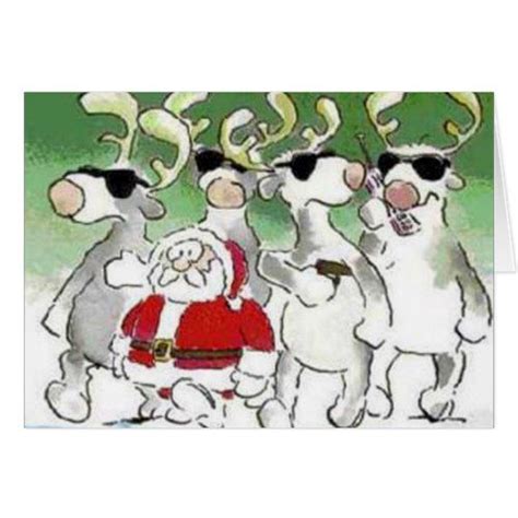 funny santa secret service reindeer christmas card funny