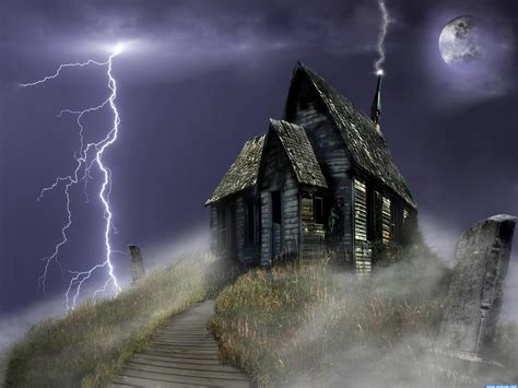 haunted house picture  jamesd  lightning storm photoshop contest