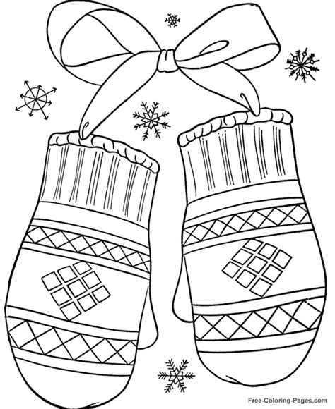 winter coloring pages winter mittens