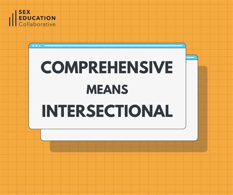 Comprehensive Means Intersectional Moving Sex Education Forward