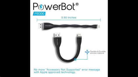 powerbot pb pb apple mfi handy bendy short lightning cable  soundbot youtube