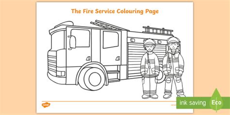 fire service colouring page teacher