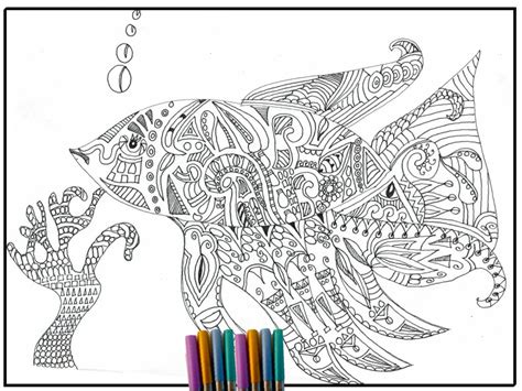 fish coloring page adult coloring page coloring page