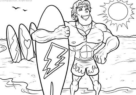 surfing pages printable coloring pages