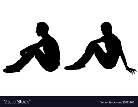 silhouettes of people sitting pose royalty free vector image