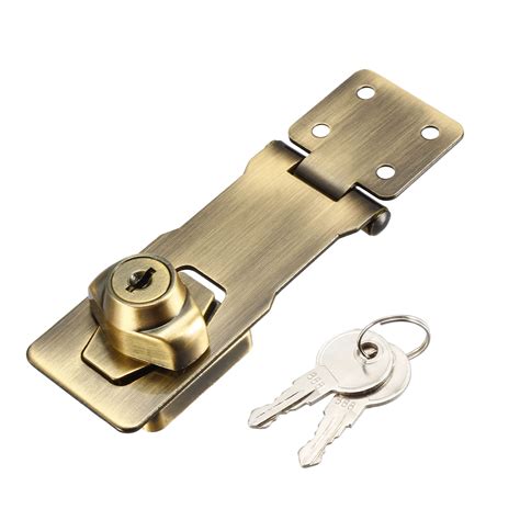 keyed hasp lock mm twist knob keyed locking hasp  door cabinet keyed alike bronze tone